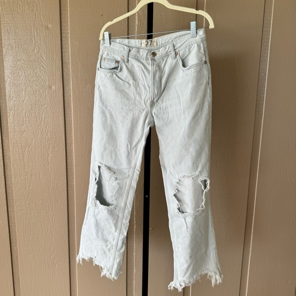 Free People Distressed Button Fly Jeans - Picture 6 of 10